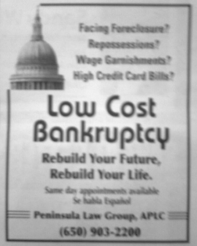 Low cost bankruptcy Advertisment